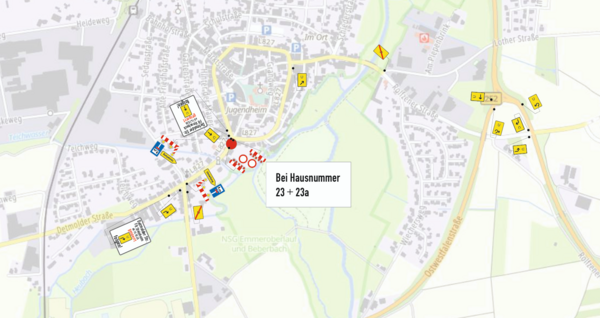 Sperrung Detmolder Stra&szlig;e