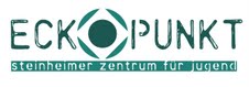 Das Logo ist in Grün gehalten. Neben dem Namen Eckpunkt mit einem Punkt in einem Quadrat trägt es die Unterschrift Steinheimer Zentrum für Jugend